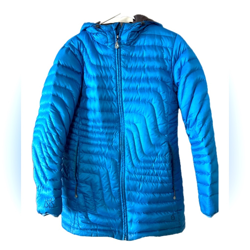 Isis Down Bright Blue Long Puffer Jacket